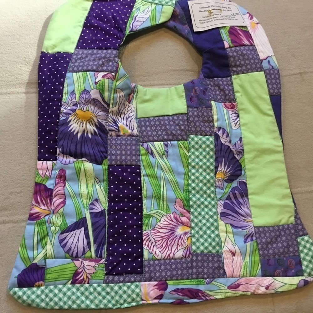 3/$25 or $12 ea NWT. Hand Crafted Reversible Quilted Baby Bib
